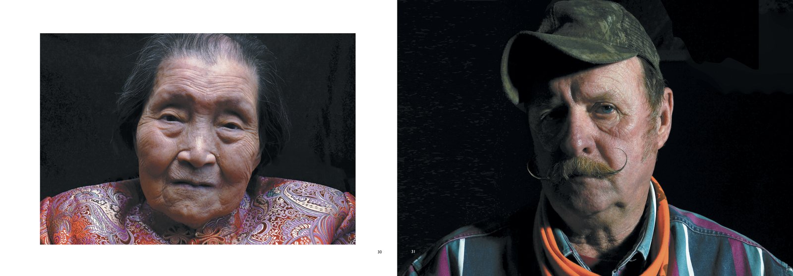 Two pages from PORTRAITS / on the road, 30–31