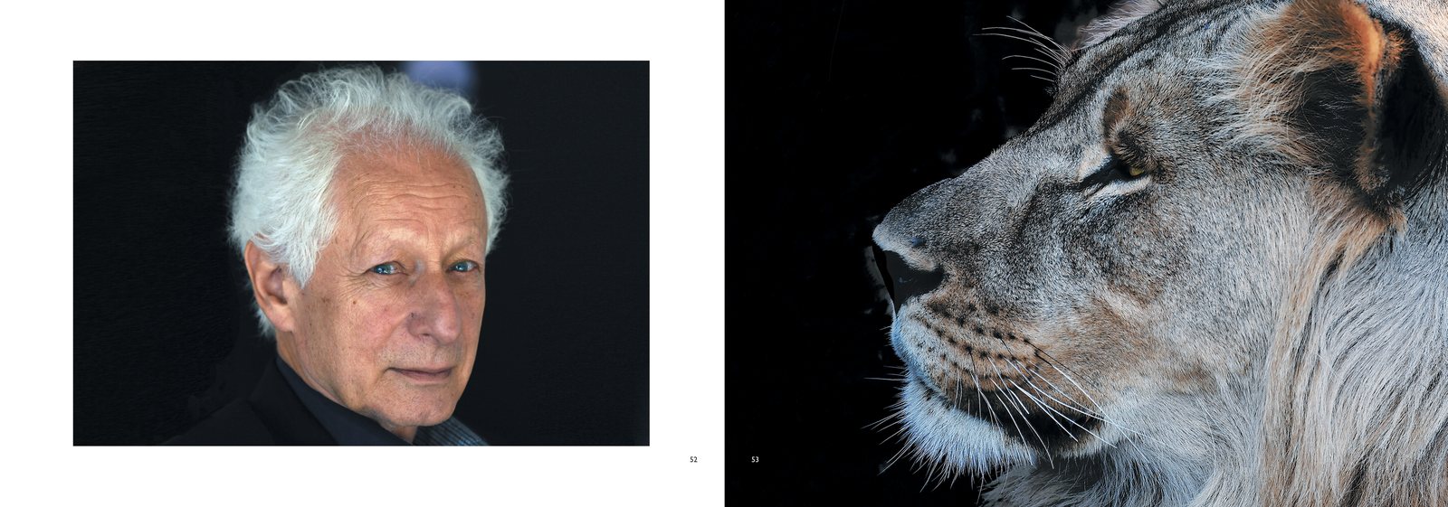 Two pages from PORTRAITS / on the road, 52–53